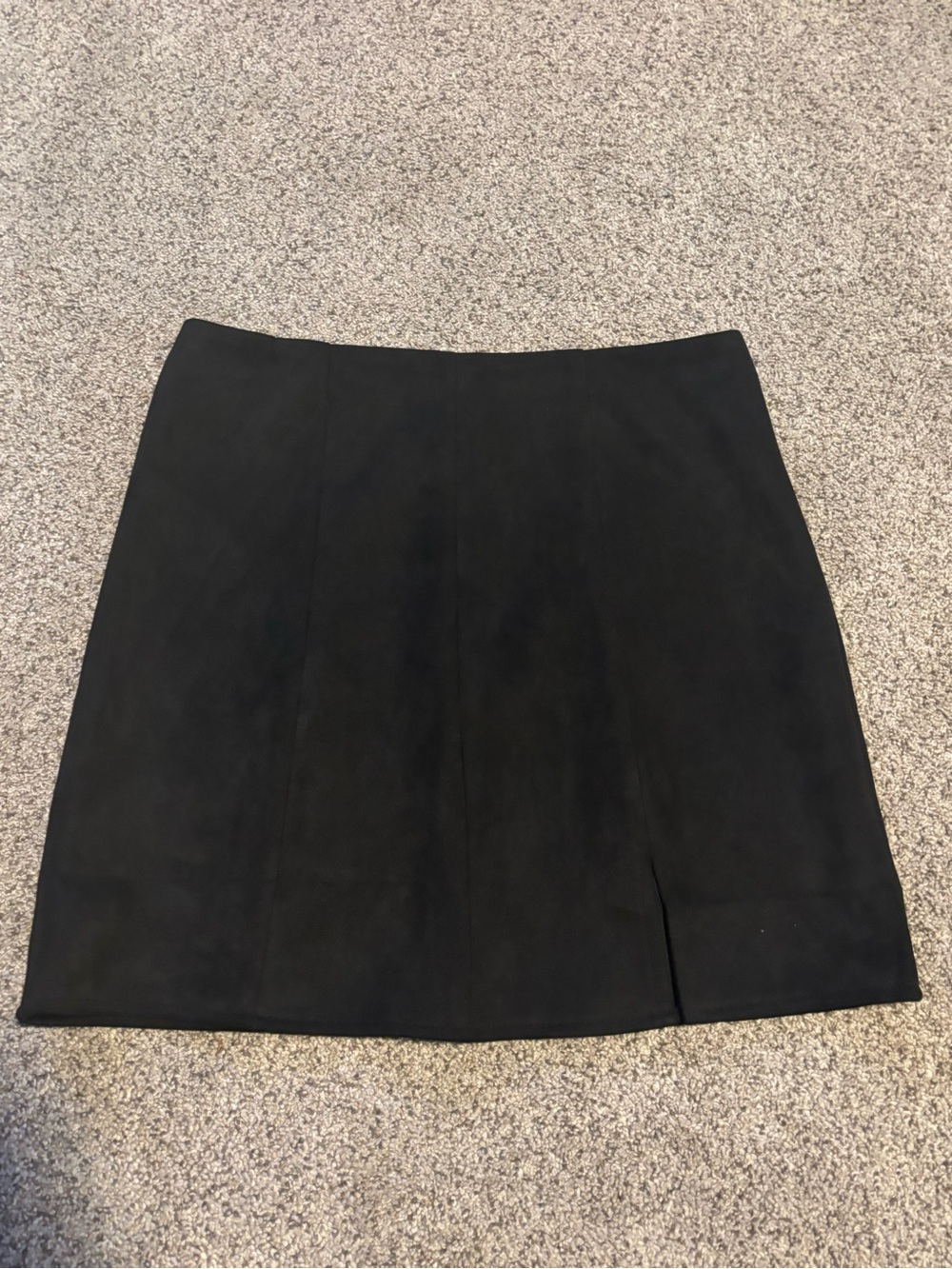 Altar'd State suede like Black Mini Skirt with Front Slit